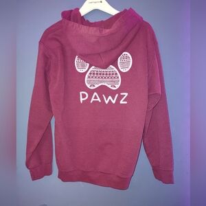 PAWZ Maroon Pullover Hoodie with Aztec Logo